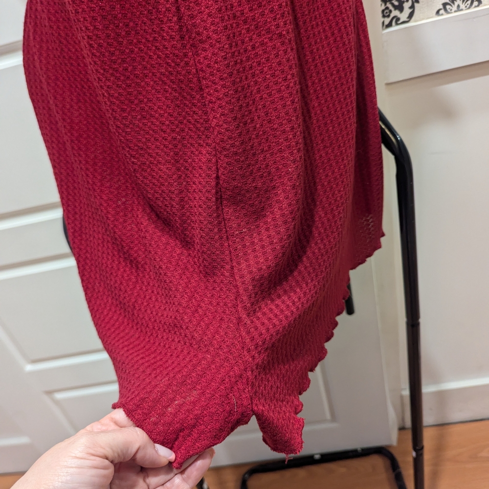 SHEIN Red Textured Romper - Picture 4 of 5